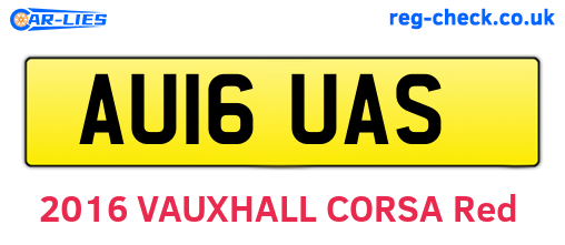 AU16UAS are the vehicle registration plates.