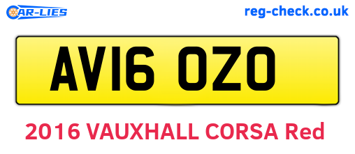 AV16OZO are the vehicle registration plates.