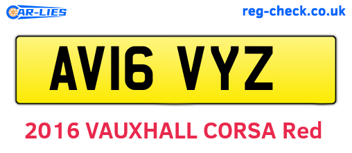 AV16VYZ are the vehicle registration plates.