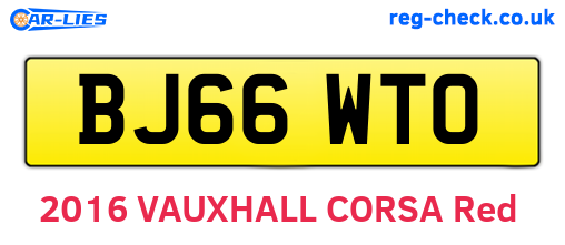 BJ66WTO are the vehicle registration plates.
