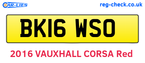 BK16WSO are the vehicle registration plates.