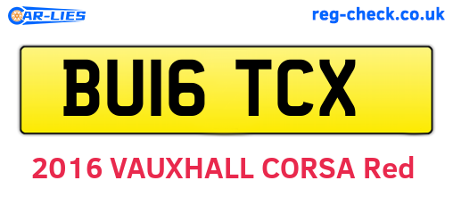 BU16TCX are the vehicle registration plates.