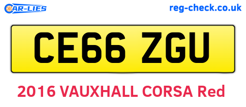 CE66ZGU are the vehicle registration plates.