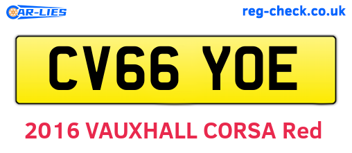CV66YOE are the vehicle registration plates.