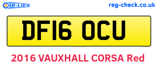DF16OCU are the vehicle registration plates.