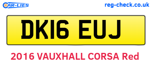 DK16EUJ are the vehicle registration plates.