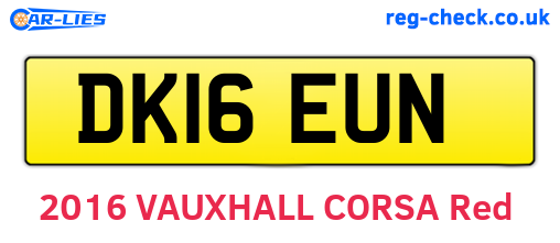 DK16EUN are the vehicle registration plates.