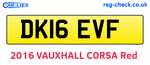 DK16EVF are the vehicle registration plates.