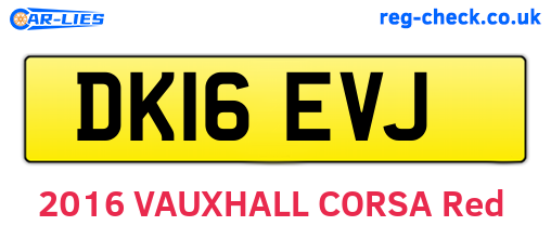 DK16EVJ are the vehicle registration plates.