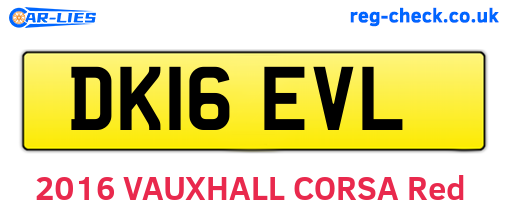 DK16EVL are the vehicle registration plates.