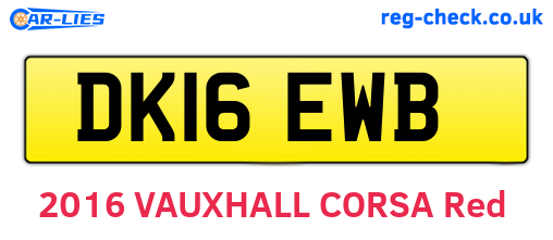 DK16EWB are the vehicle registration plates.
