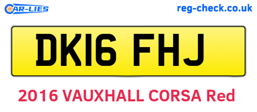 DK16FHJ are the vehicle registration plates.
