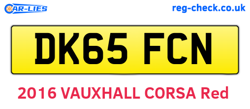 DK65FCN are the vehicle registration plates.