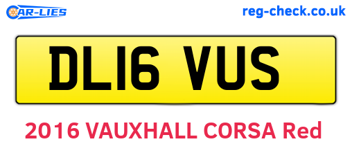 DL16VUS are the vehicle registration plates.