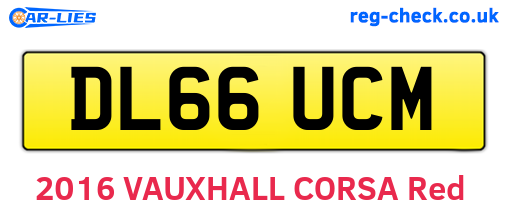 DL66UCM are the vehicle registration plates.
