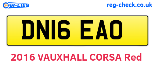 DN16EAO are the vehicle registration plates.