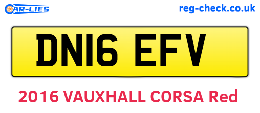 DN16EFV are the vehicle registration plates.