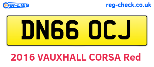 DN66OCJ are the vehicle registration plates.