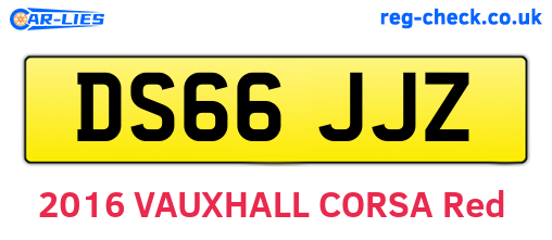DS66JJZ are the vehicle registration plates.