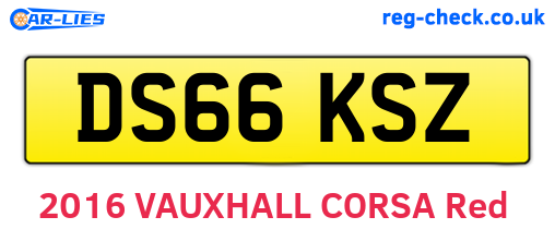 DS66KSZ are the vehicle registration plates.