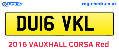 DU16VKL are the vehicle registration plates.