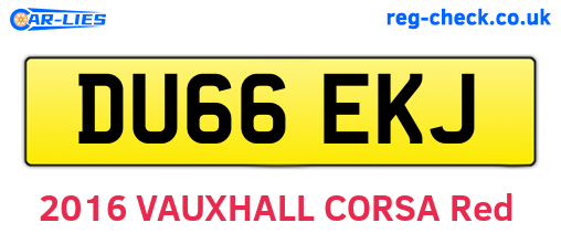 DU66EKJ are the vehicle registration plates.