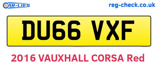 DU66VXF are the vehicle registration plates.