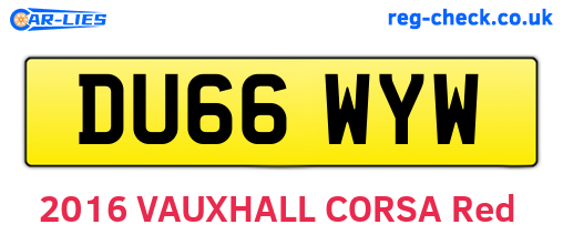 DU66WYW are the vehicle registration plates.