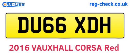 DU66XDH are the vehicle registration plates.