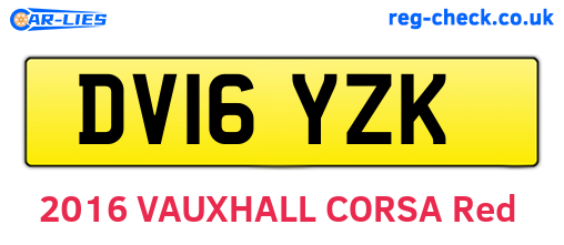DV16YZK are the vehicle registration plates.
