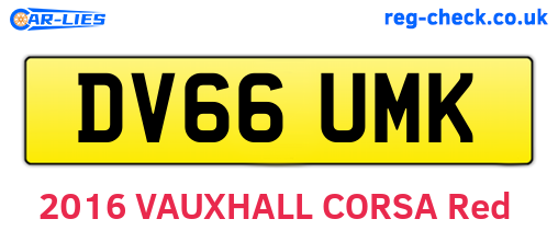 DV66UMK are the vehicle registration plates.