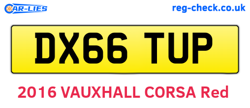 DX66TUP are the vehicle registration plates.