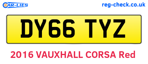 DY66TYZ are the vehicle registration plates.