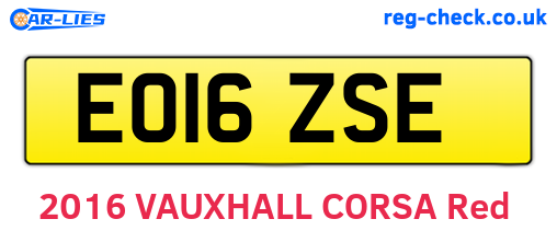 EO16ZSE are the vehicle registration plates.