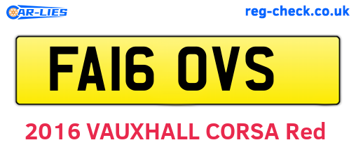FA16OVS are the vehicle registration plates.