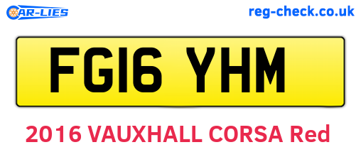 FG16YHM are the vehicle registration plates.
