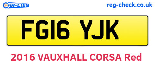 FG16YJK are the vehicle registration plates.