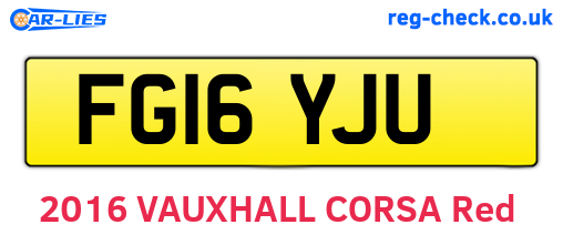 FG16YJU are the vehicle registration plates.