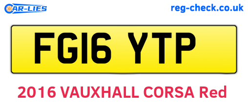 FG16YTP are the vehicle registration plates.