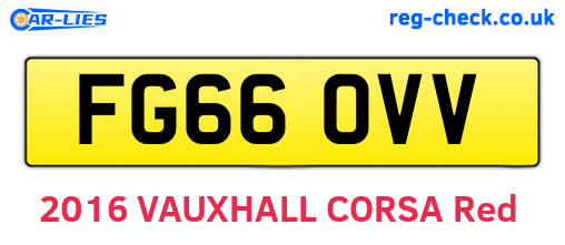 FG66OVV are the vehicle registration plates.
