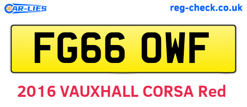 FG66OWF are the vehicle registration plates.