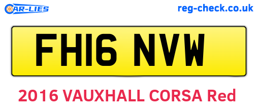 FH16NVW are the vehicle registration plates.