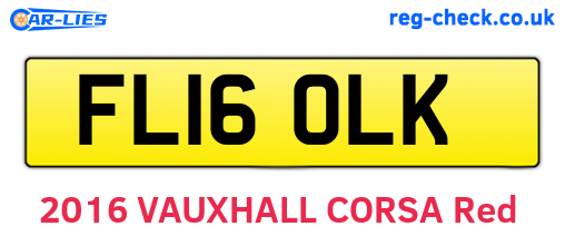 FL16OLK are the vehicle registration plates.