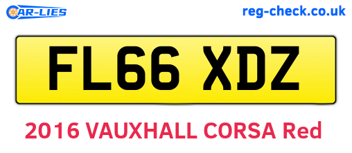FL66XDZ are the vehicle registration plates.