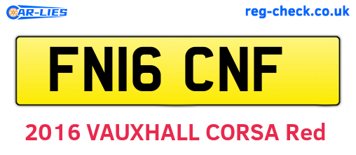 FN16CNF are the vehicle registration plates.