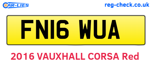 FN16WUA are the vehicle registration plates.