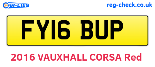 FY16BUP are the vehicle registration plates.