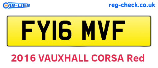 FY16MVF are the vehicle registration plates.