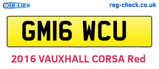 GM16WCU are the vehicle registration plates.
