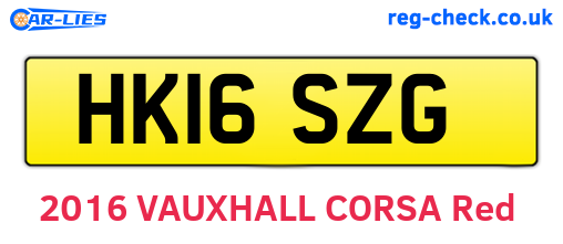 HK16SZG are the vehicle registration plates.